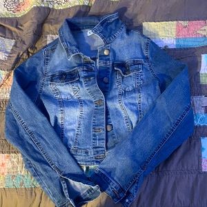 Cropped Medium Wash Jean Jacket